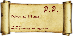 Pokorni Piusz névjegykártya